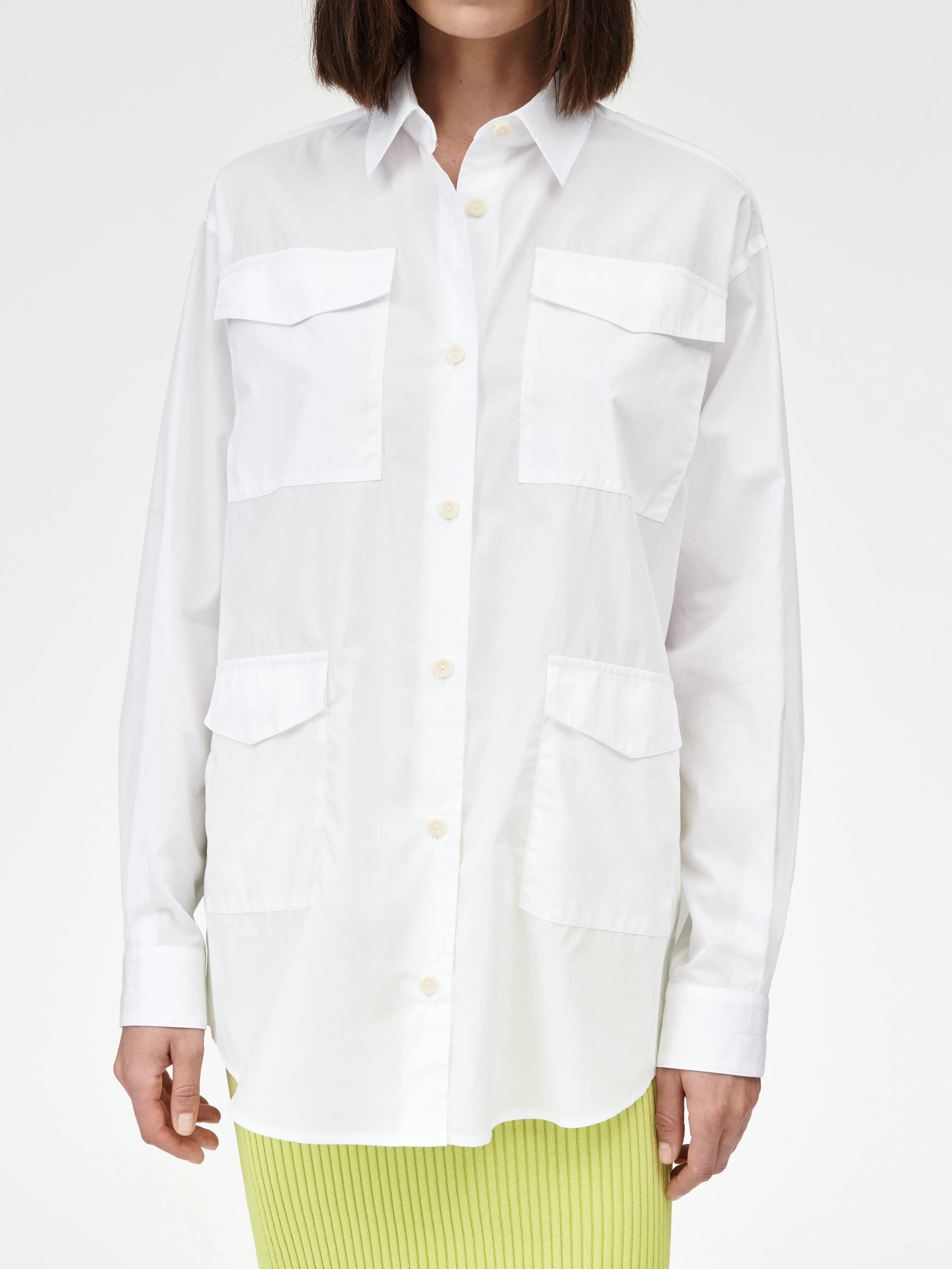 Cargo Pocket Shirt in White