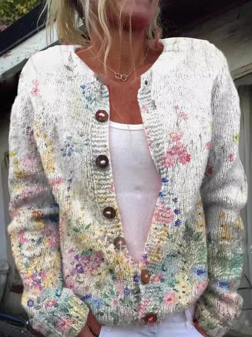 Cassidy™ | Classic Floral Knit Cardigan