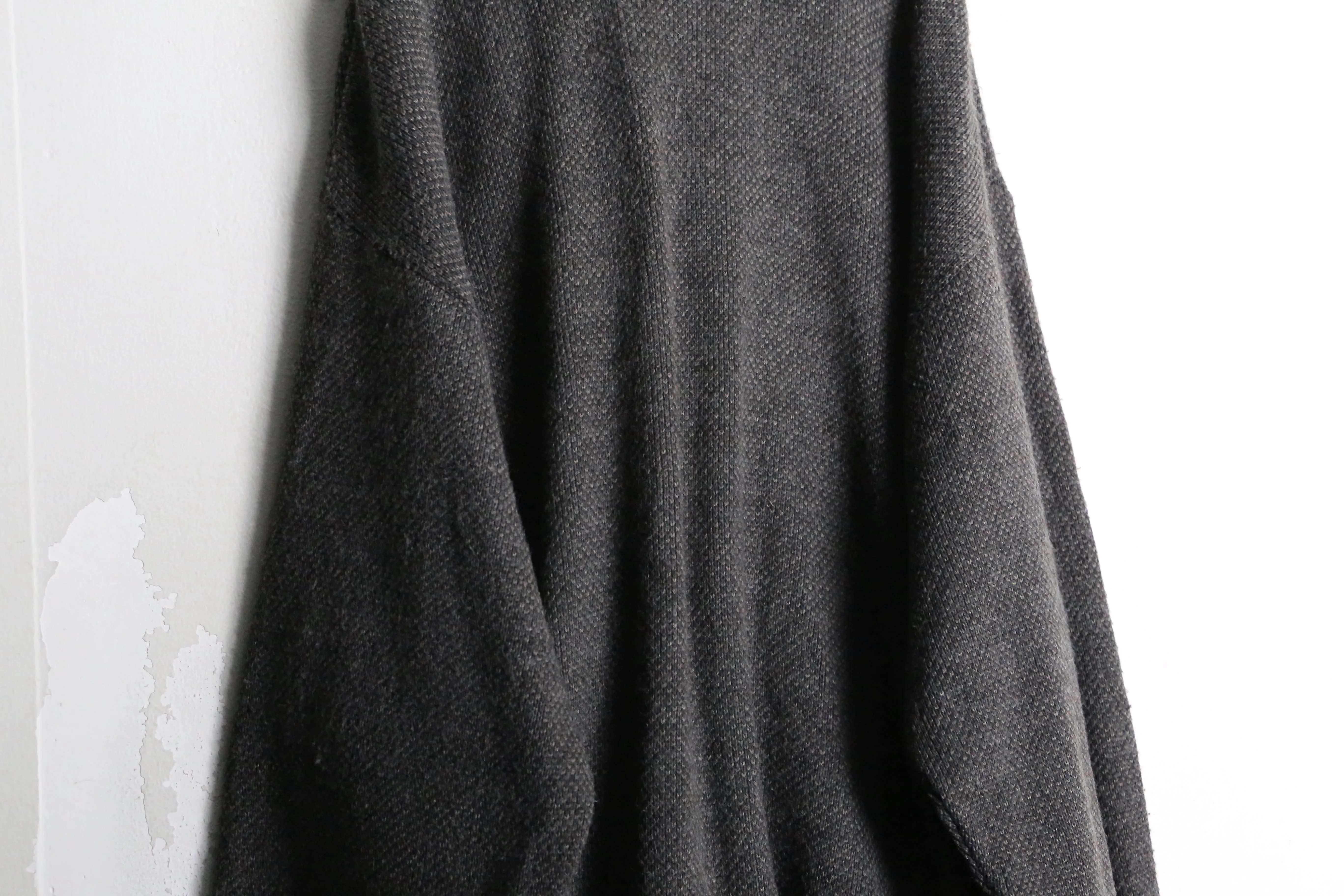 charcoal gray stripe design knit cardigan