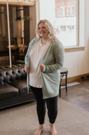 CODI CURVY DUSTY MINT CARDIGAN