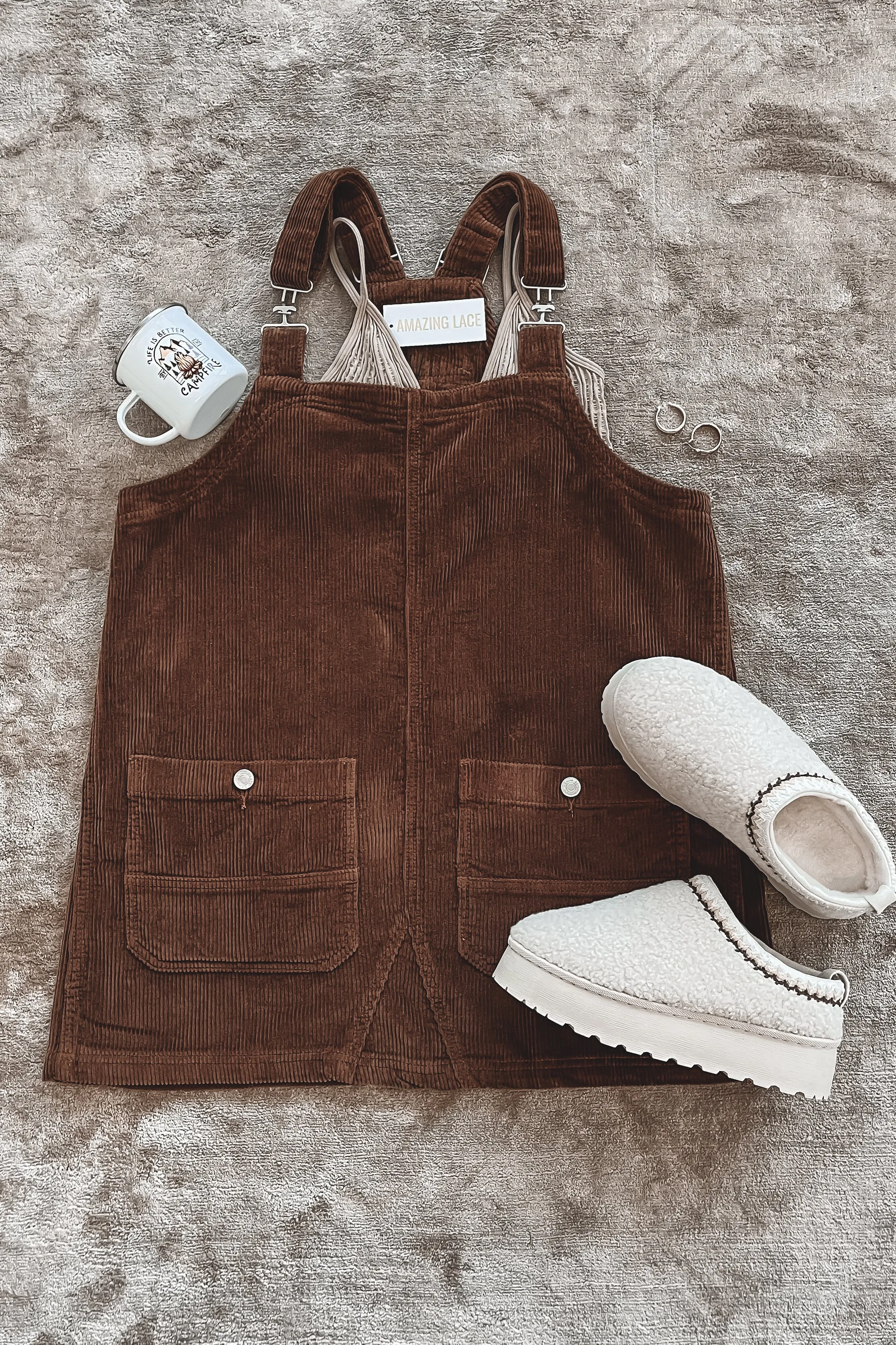 Coming Home For The Weekend Corduroy Overall Dress