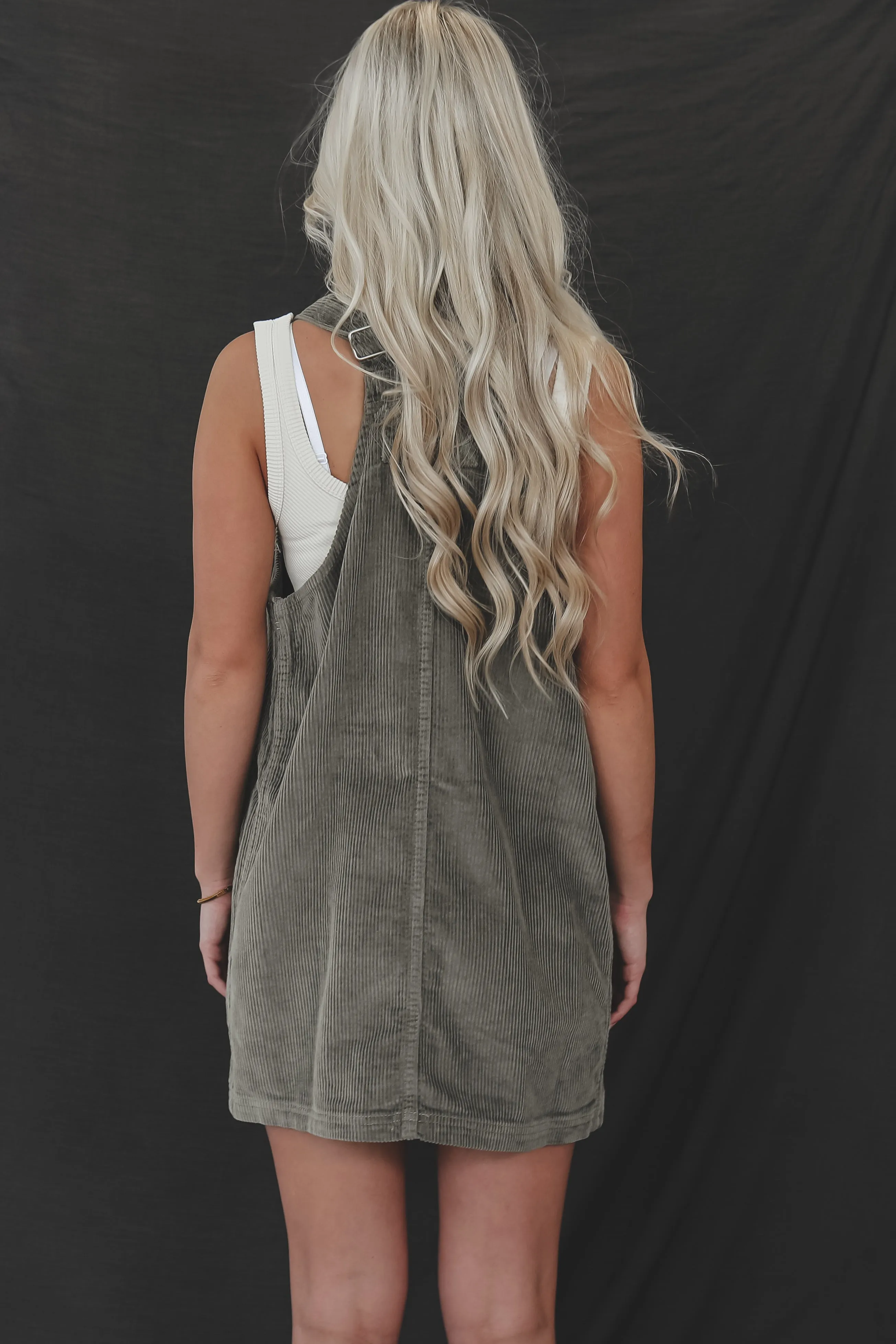 Coming Home For The Weekend Corduroy Overall Dress