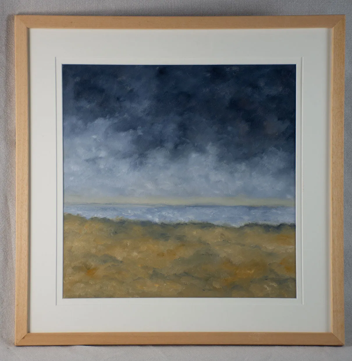 Contemporary landscape painting by Karibou - “Marine a l'orage” 20¾" x 20¾"