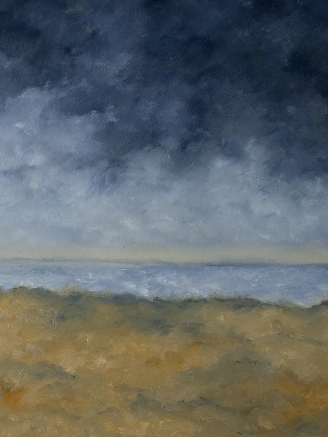 Contemporary landscape painting by Karibou - “Marine a l'orage” 20¾" x 20¾"