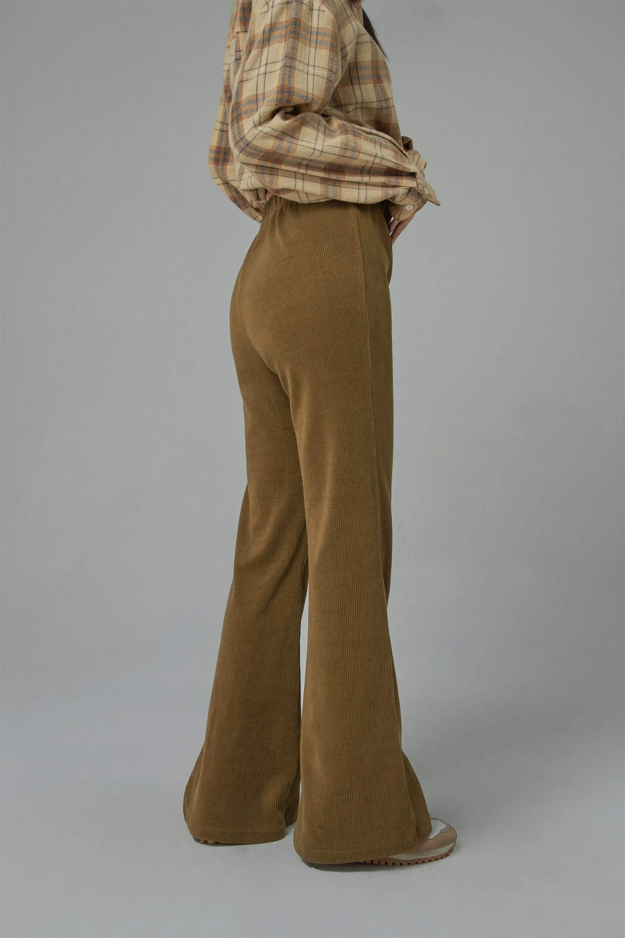 Corduroy Front Slit Bootcut Pants