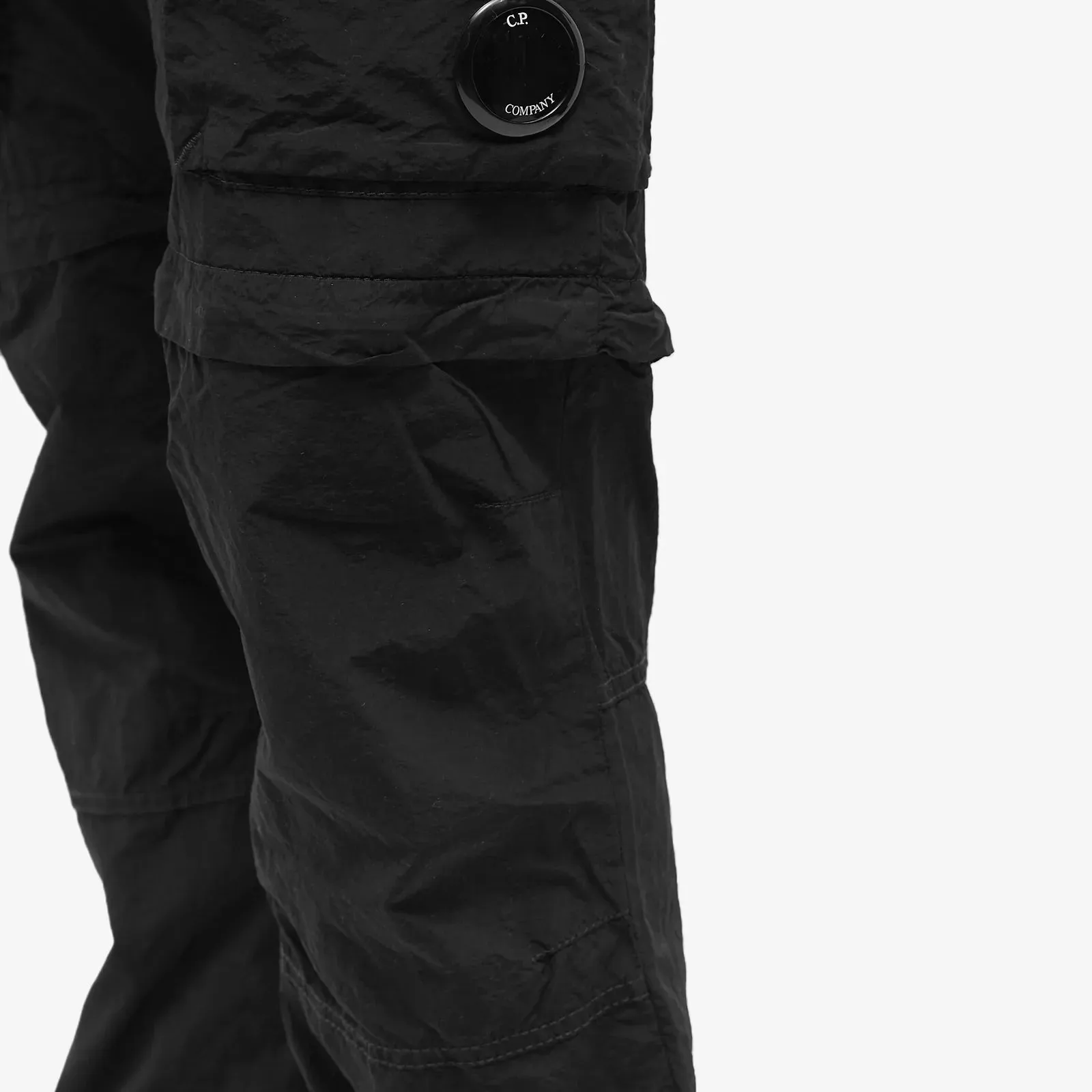 CP Company Black Nylon Lens Cargo Pants