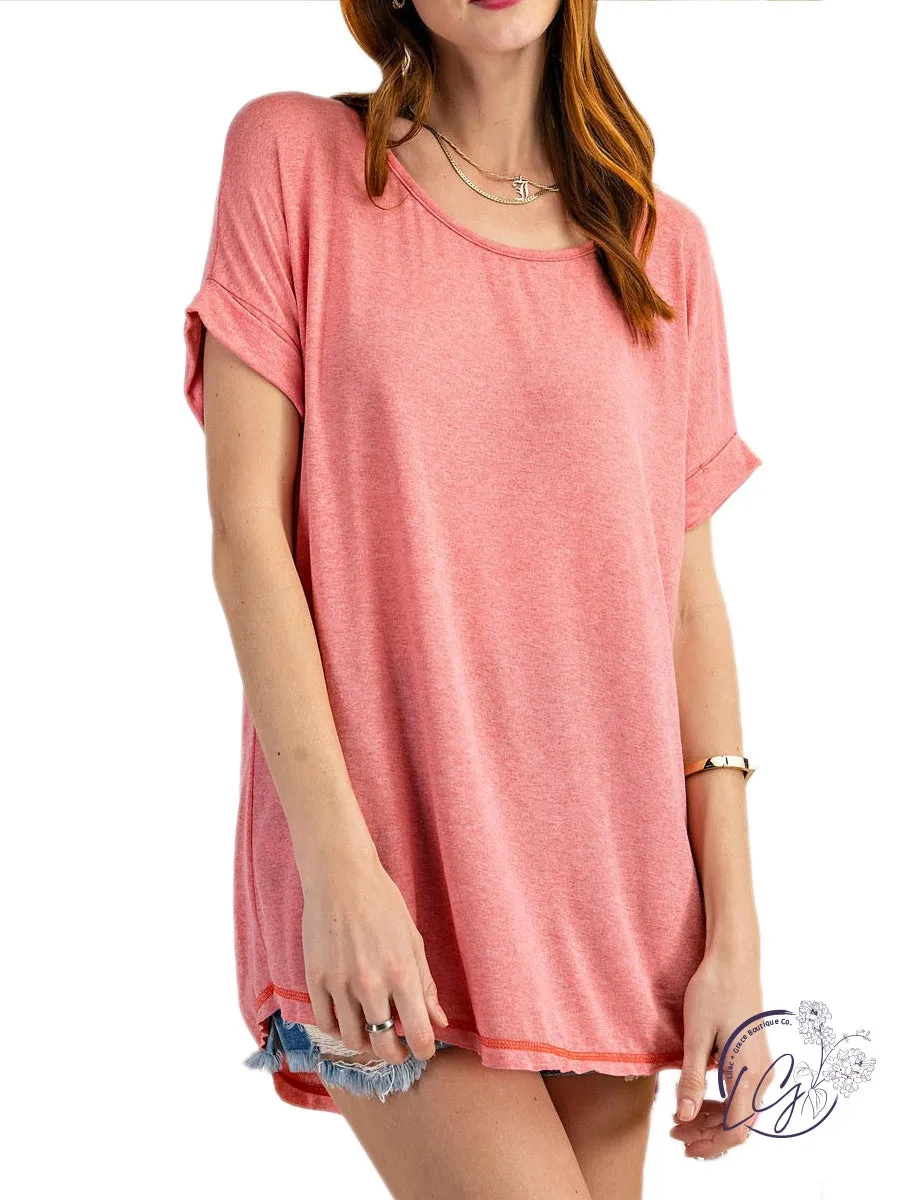 Creative Days Ahead Soft Light Weight Hi Low Knit Tunic Top