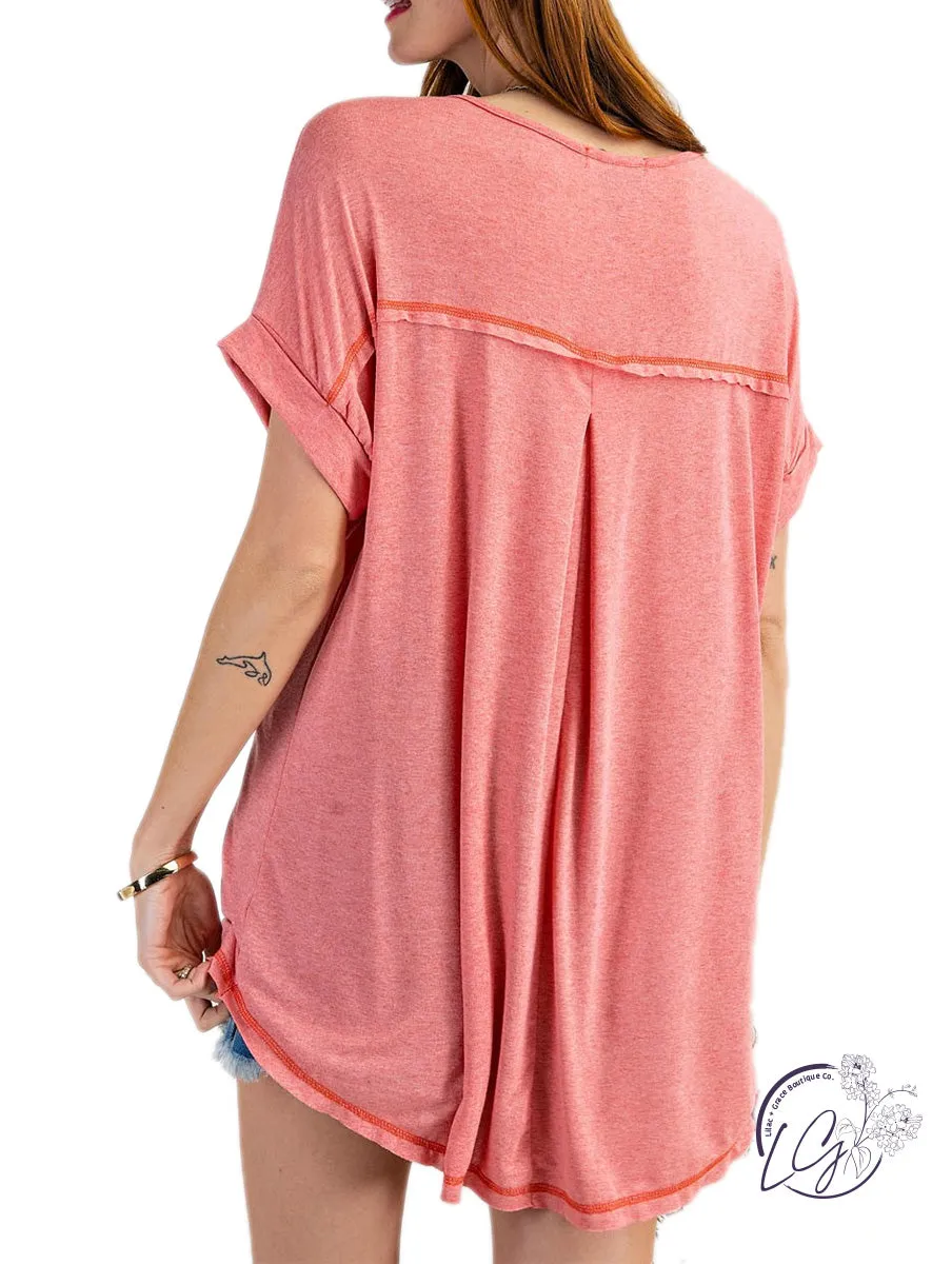 Creative Days Ahead Soft Light Weight Hi Low Knit Tunic Top