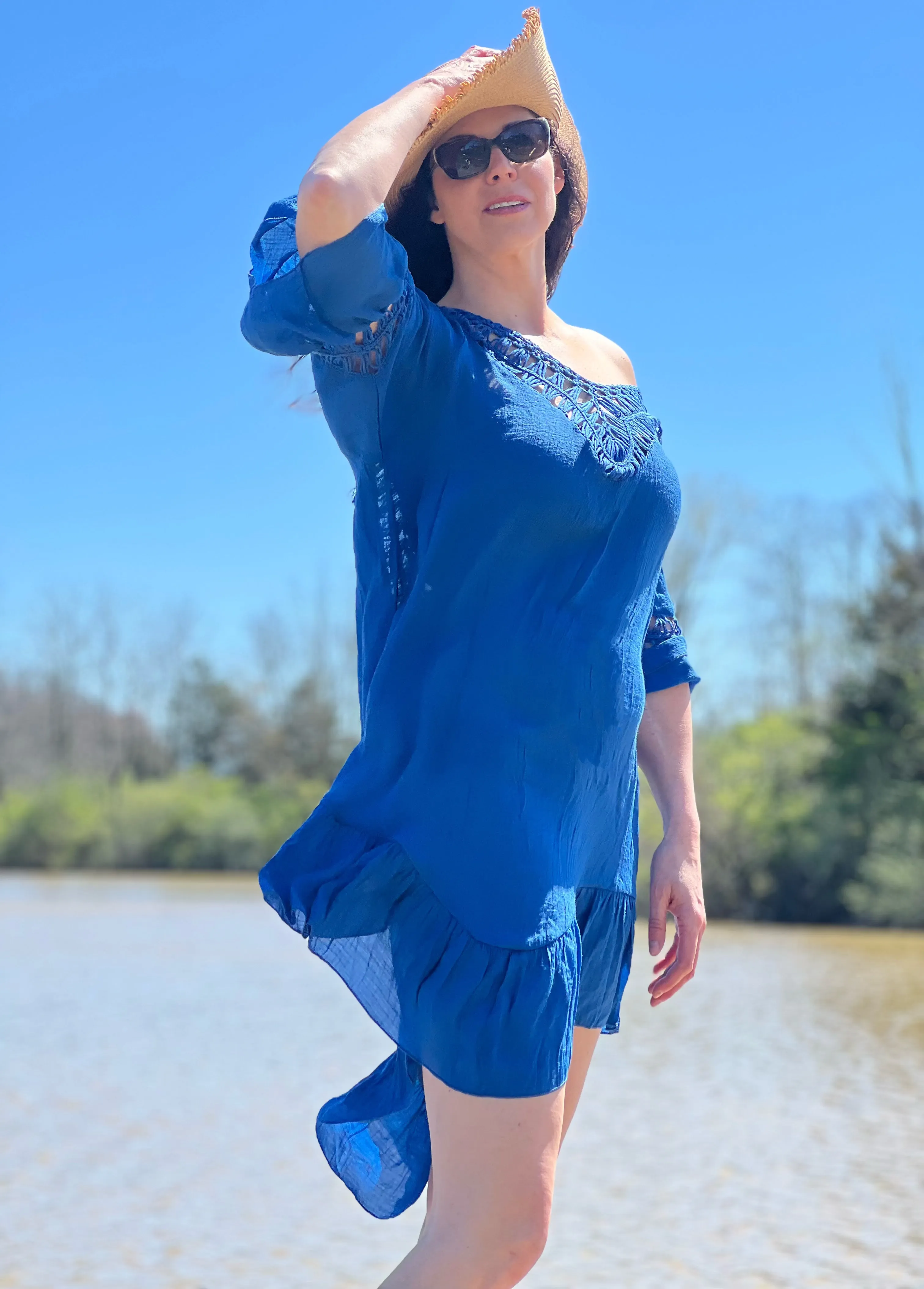 Crochet & Woven Beach Coverups (Ocean Blue)