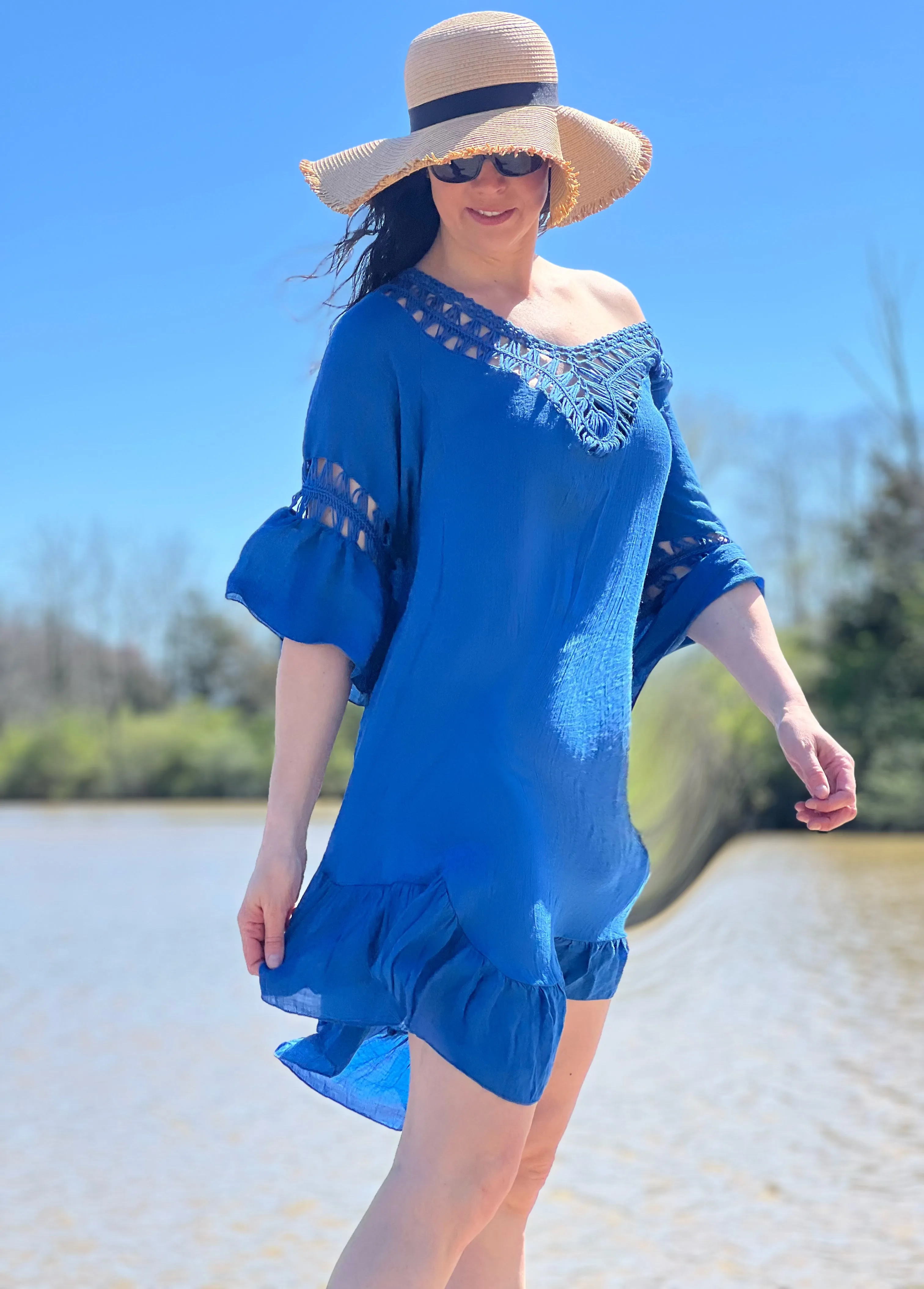 Crochet & Woven Beach Coverups (Ocean Blue)