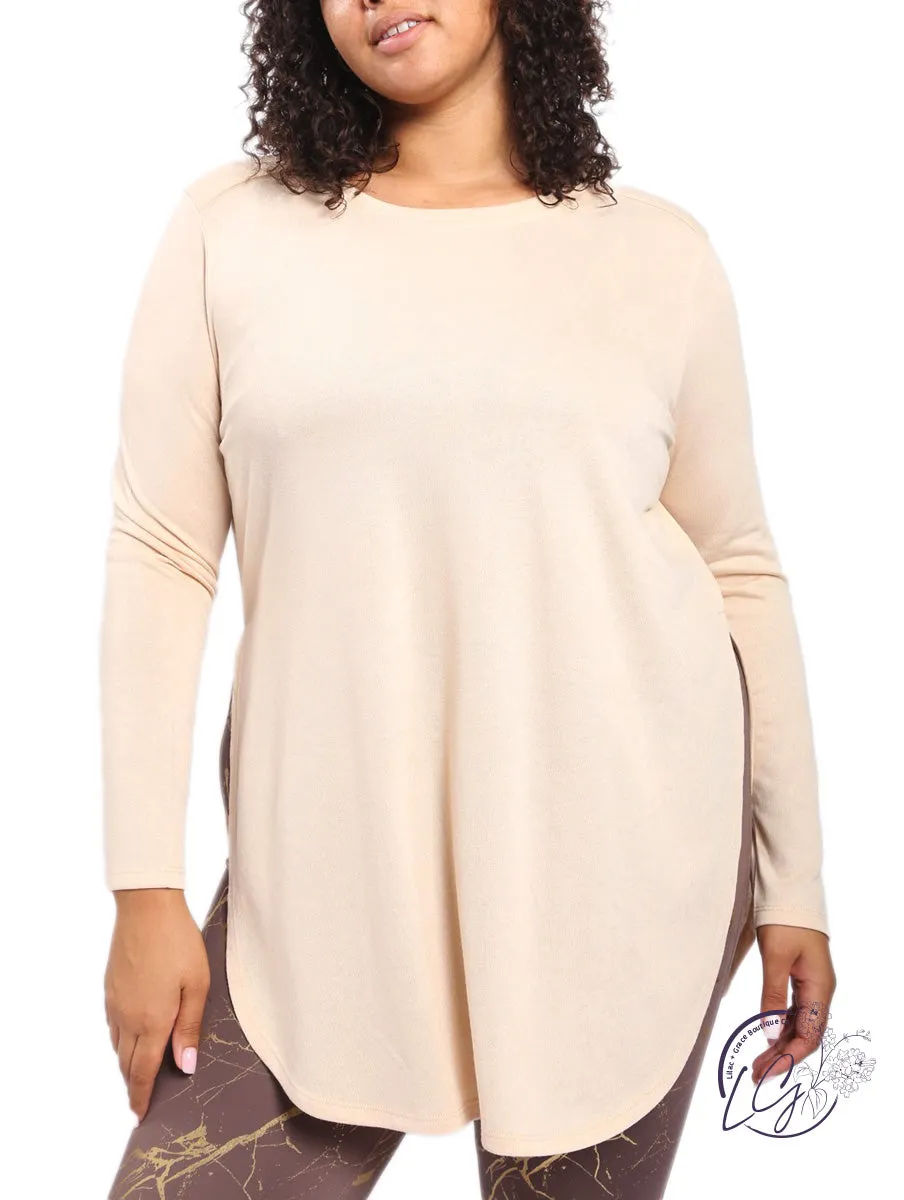 Curvy Different Times Long Sleeve with Side Slits