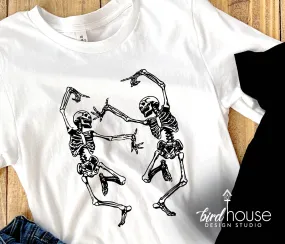 Dancing Skeletons Shirt, Cute Halloween Graphic Tee