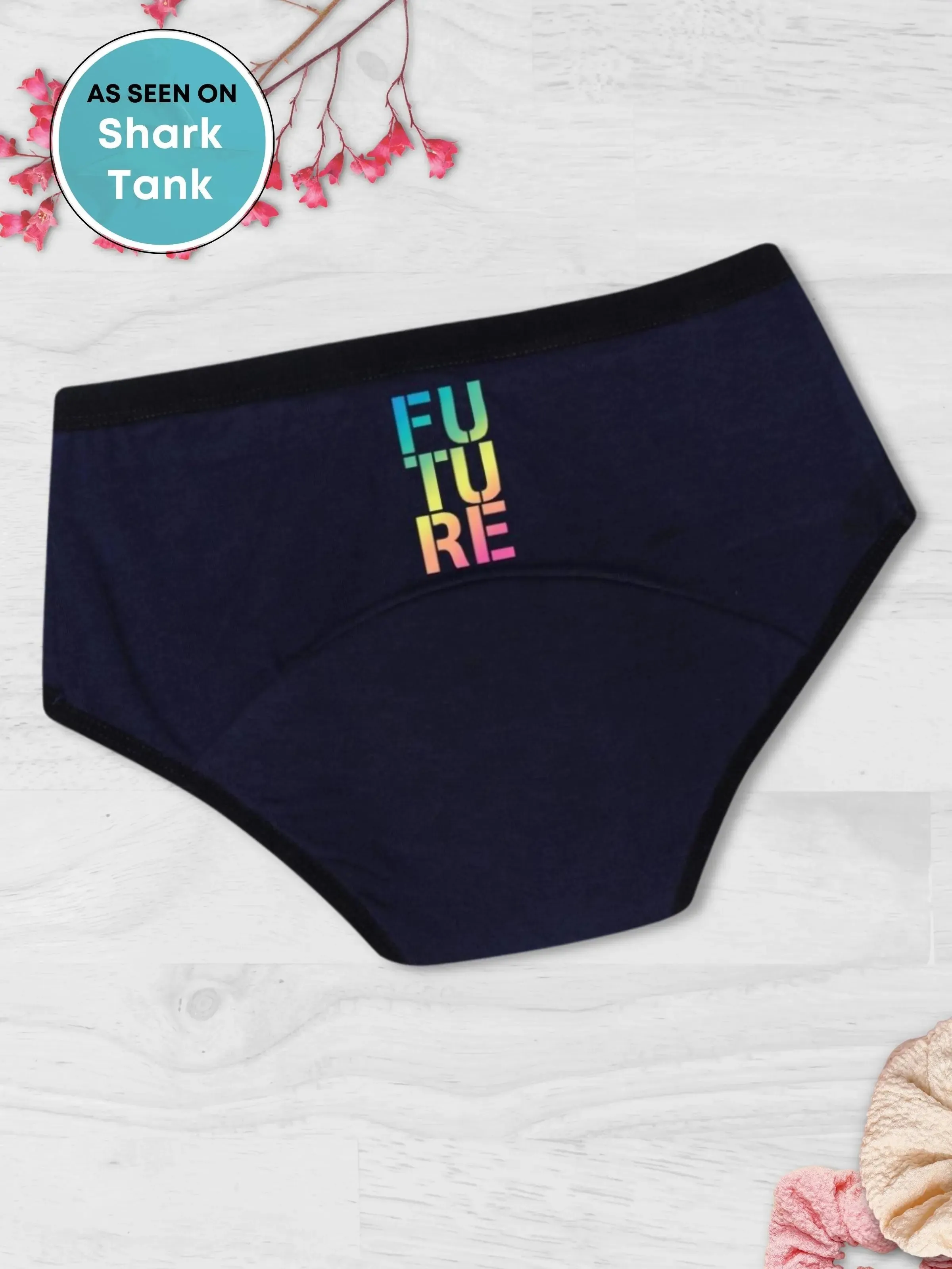 D'chica Future Print Eco-Friendly Period Panties for Pad-Free Periods in Dark Grey