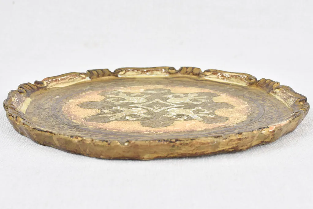 Decorative wooden plate from Florence, Italy 9½"