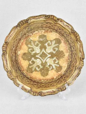 Decorative wooden plate from Florence, Italy 9½"