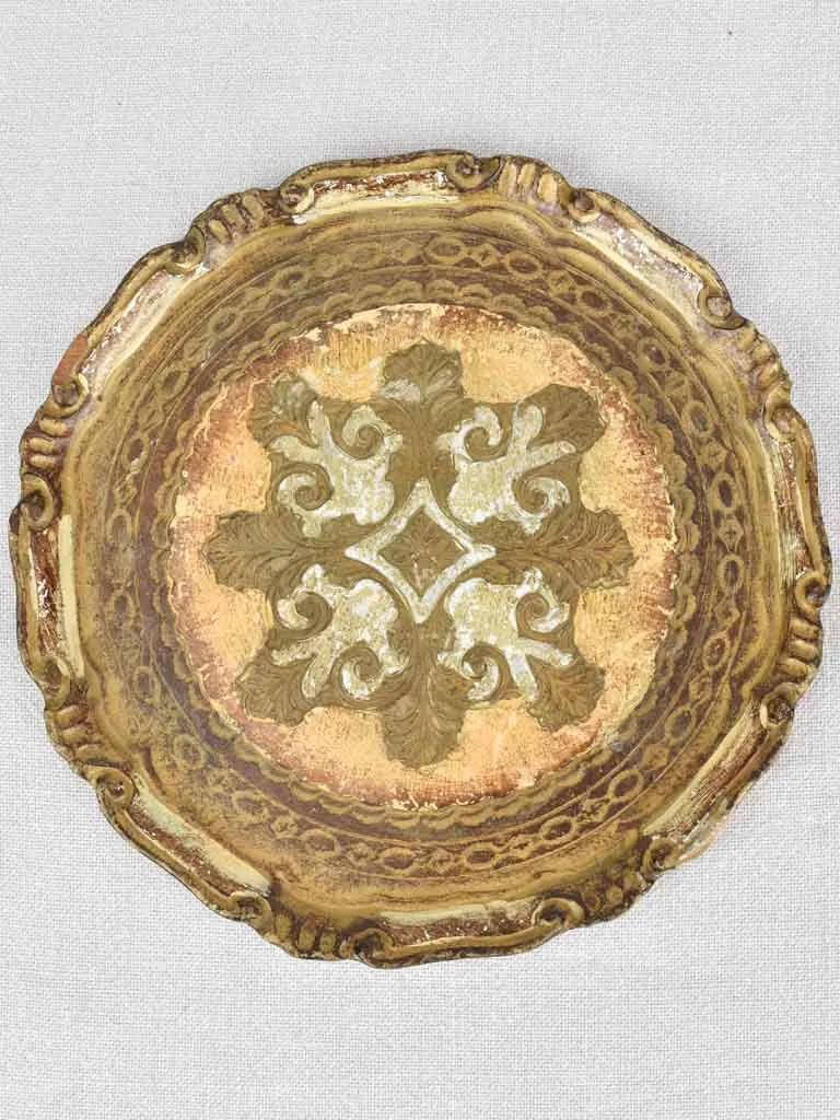 Decorative wooden plate from Florence, Italy 9½"