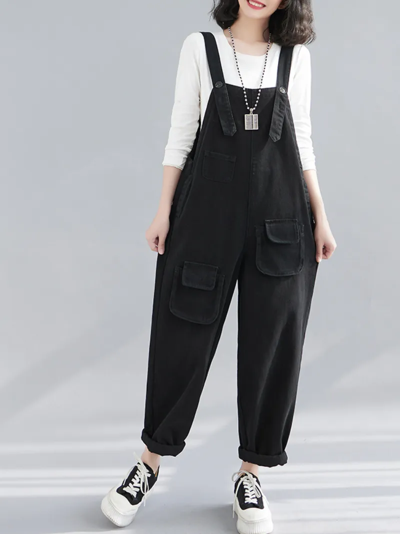 Denim Thin Large Size Loose Harem Dungarees Overalls