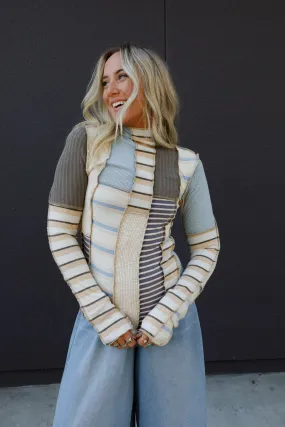 Eclectic Stripes Top - Taupe