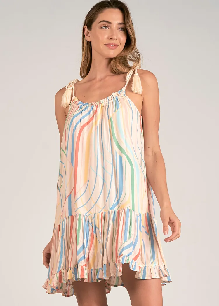 Elan Rita Babydoll Mini Dress - Multi Santa Barbara ***FINAL SALE***