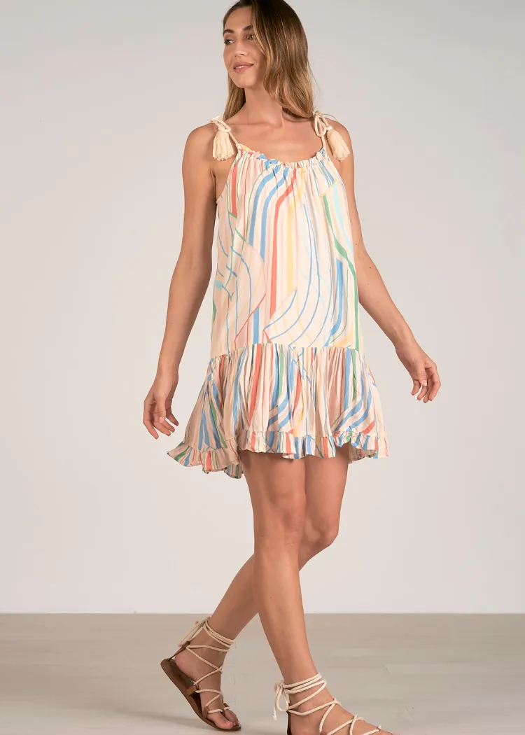 Elan Rita Babydoll Mini Dress - Multi Santa Barbara ***FINAL SALE***