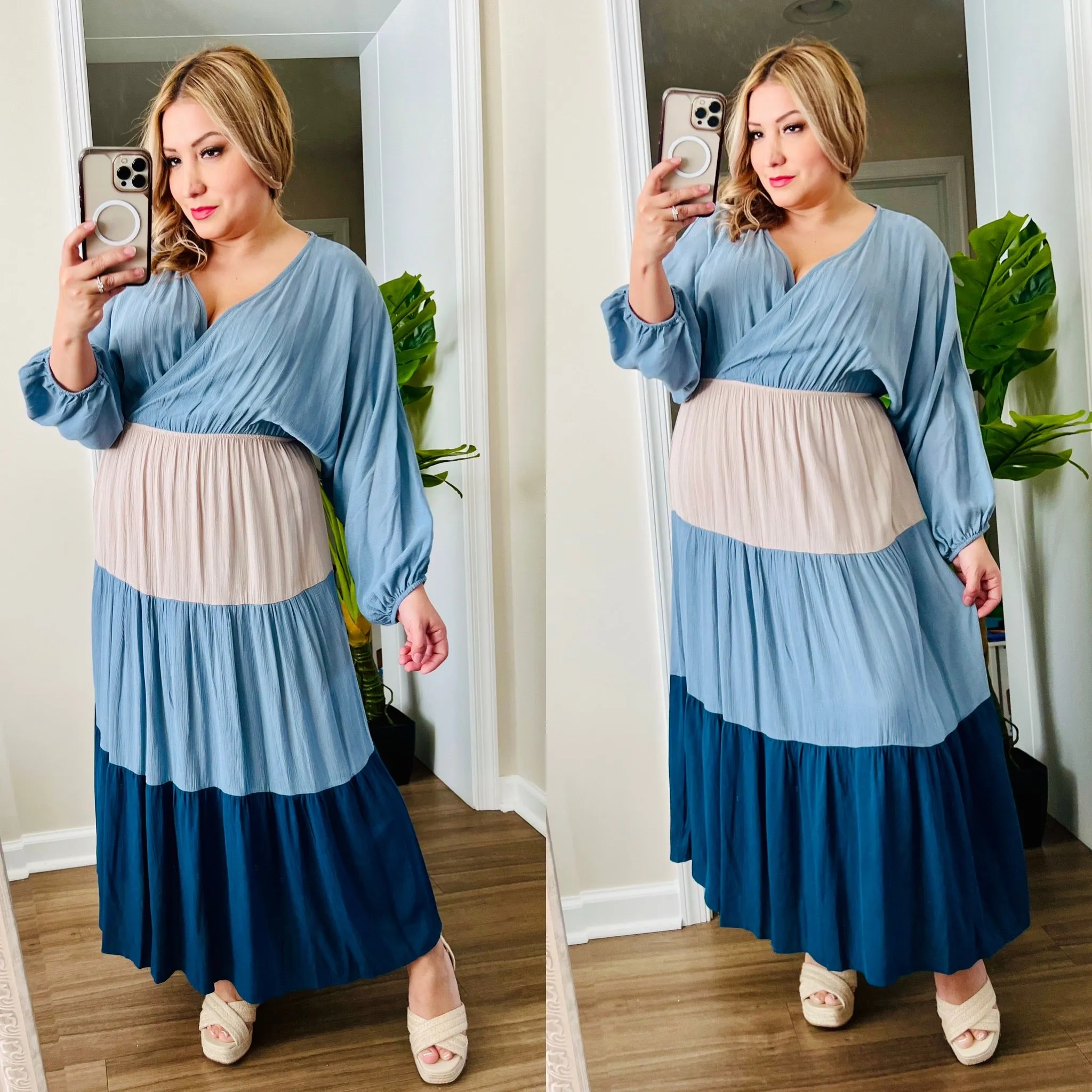 Empire Waist Midi Boho Dress