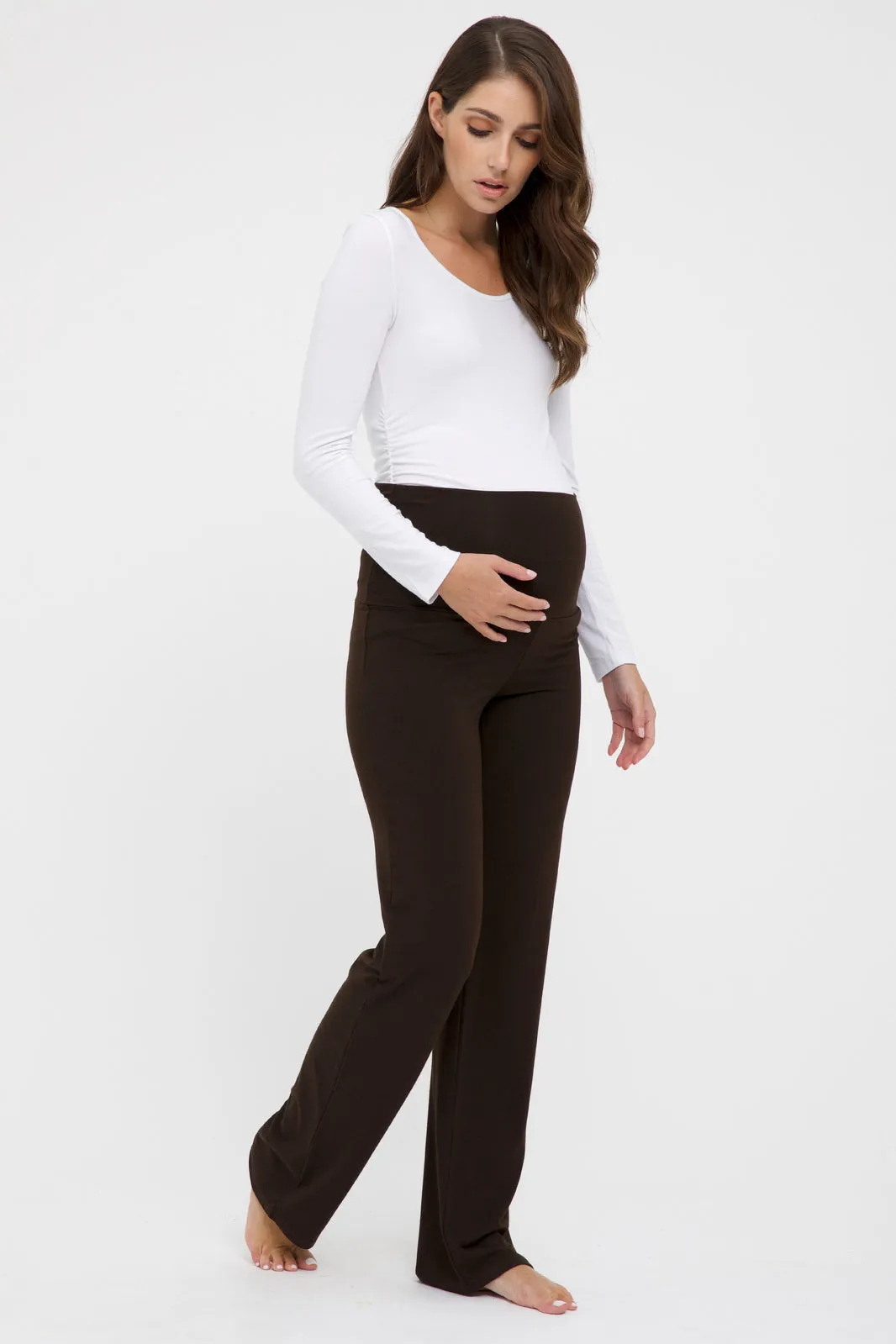 Essential Bamboo Maternity Pants - Chocolate