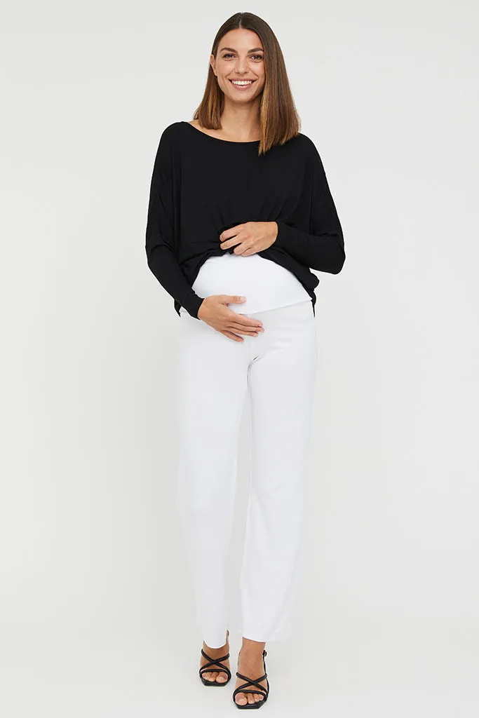 Essential Bamboo Maternity Pants - White