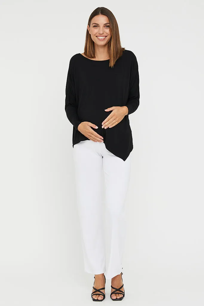 Essential Bamboo Maternity Pants - White