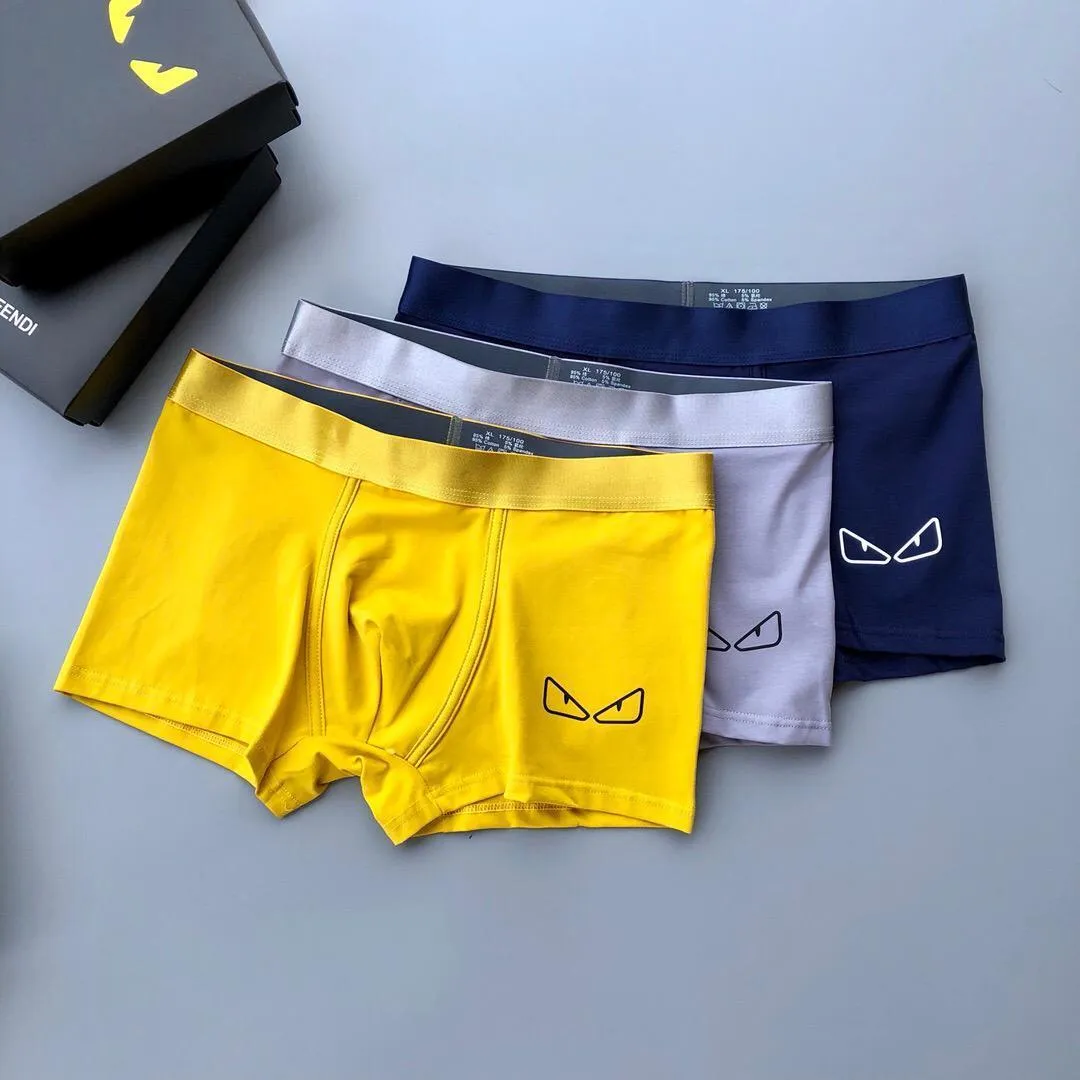 Fend 3 In 1 Comfortable Body-Suited Yellow, Ash And Blue Men's Boxers