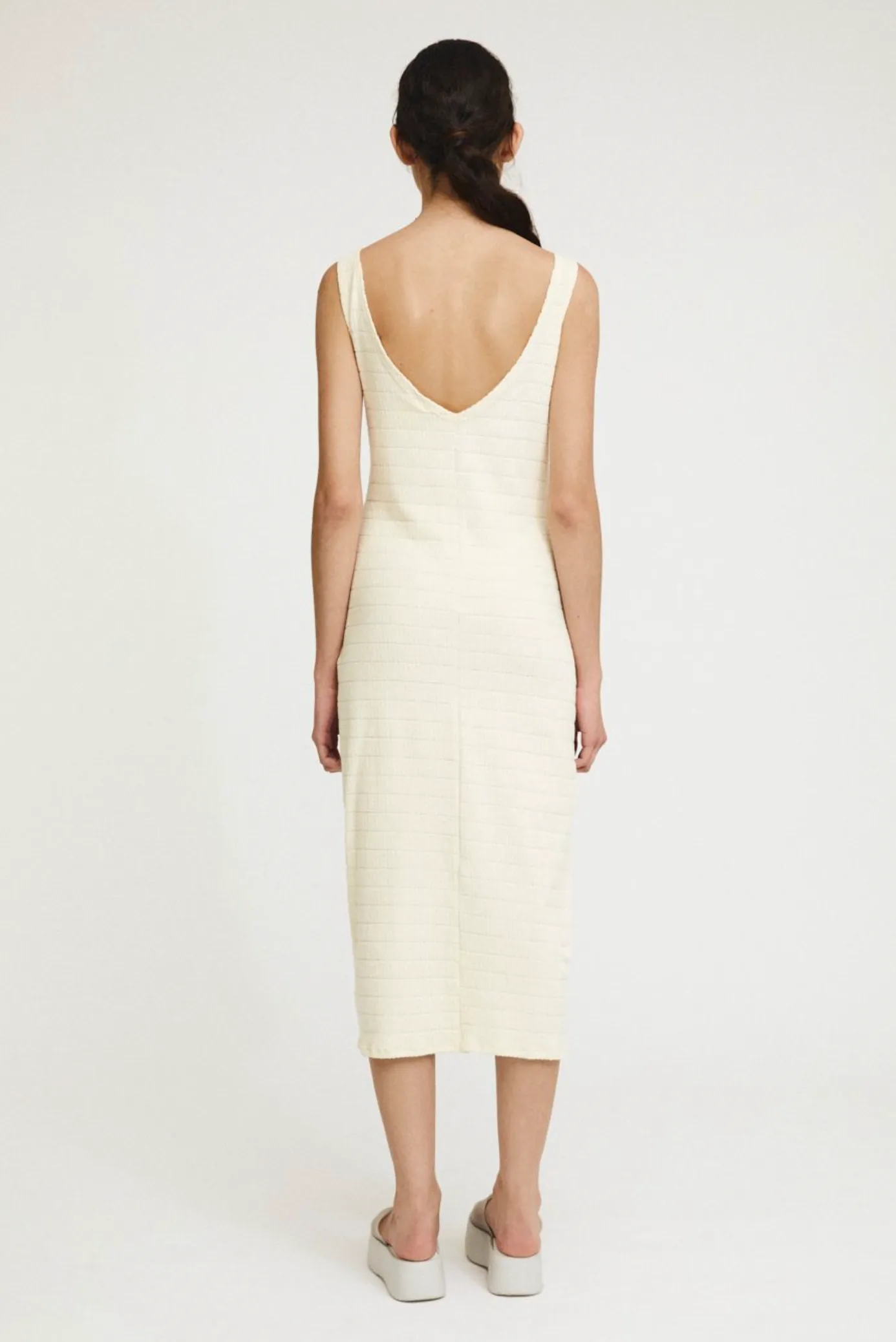 fitted knit dress - virginia - beige