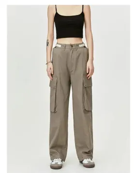 Flap Pocket Belted Strap Cargo Pants