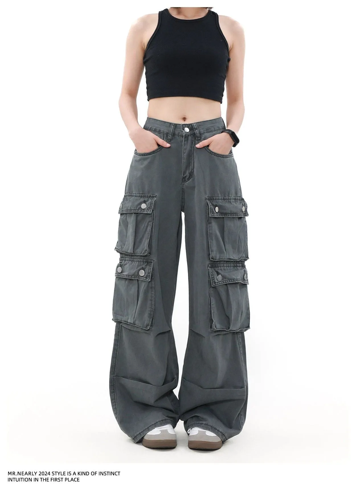 Functional Pocket Faded Cargo Pants