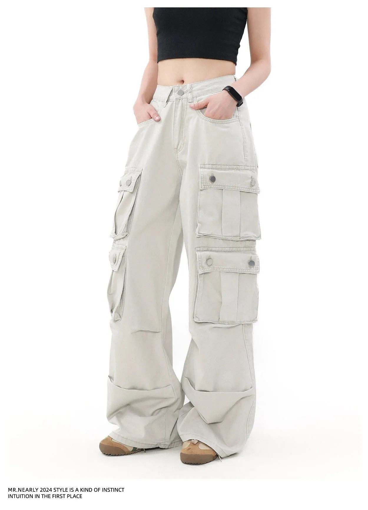 Functional Pocket Faded Cargo Pants