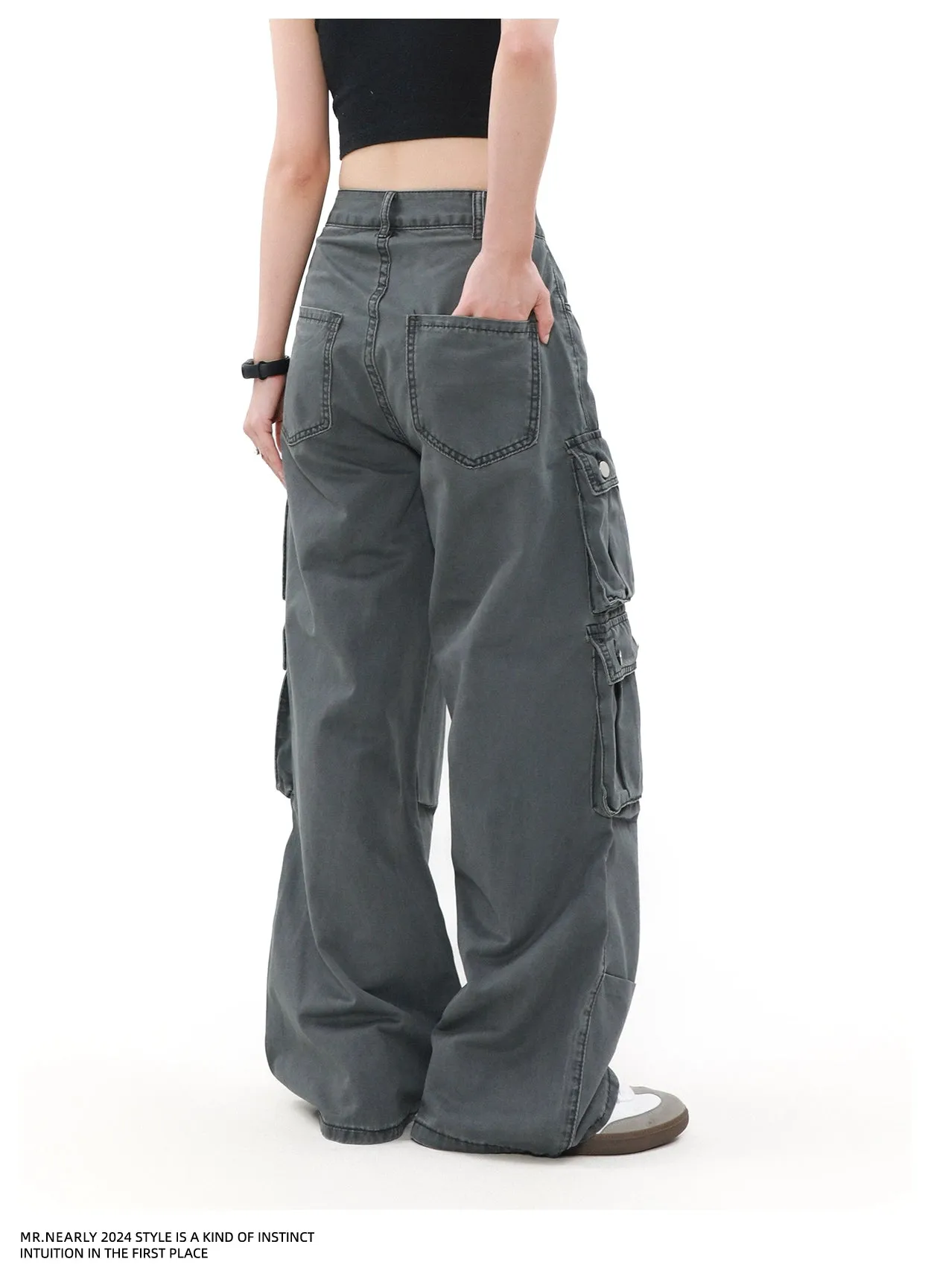 Functional Pocket Faded Cargo Pants