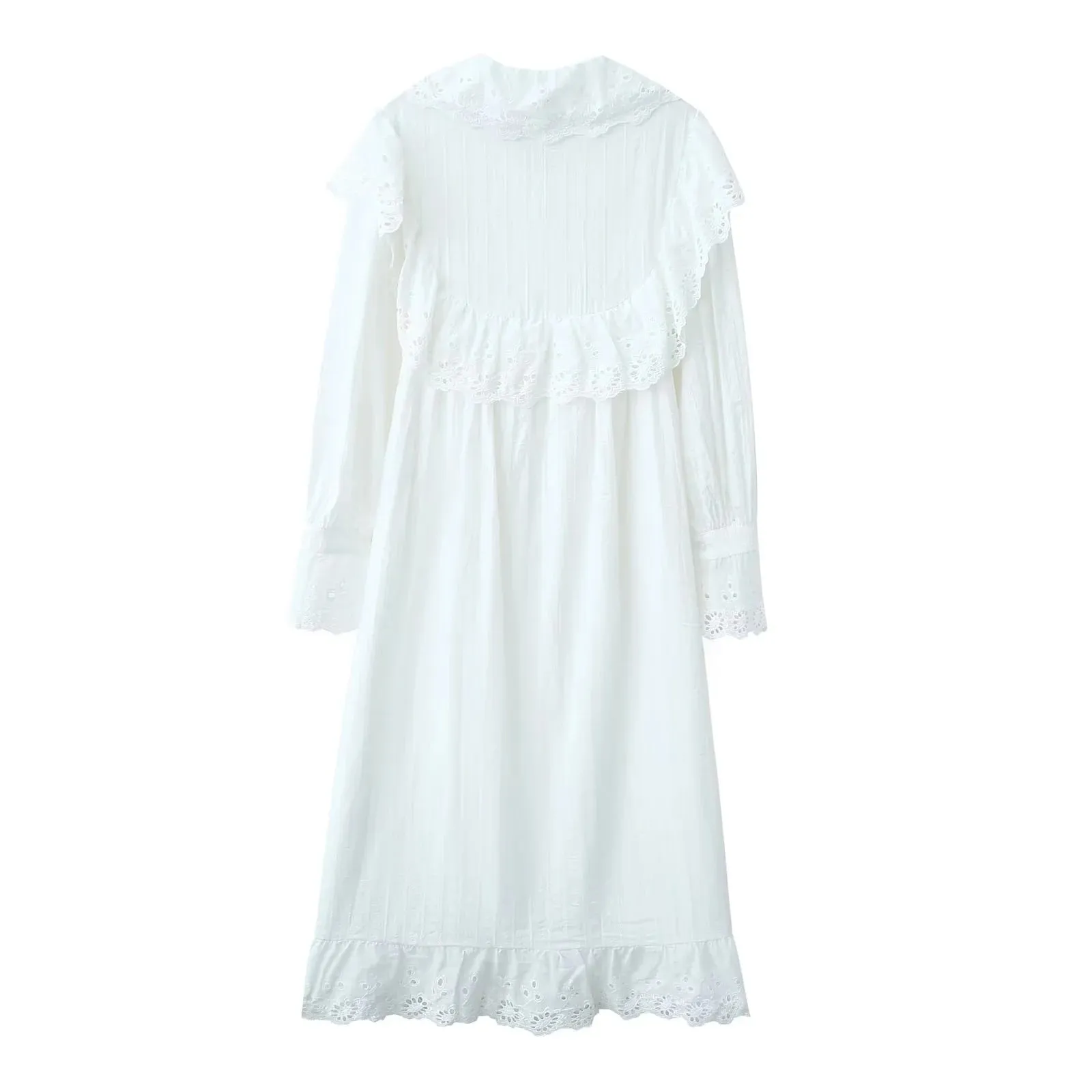 Geraldine Cotton Frill Lace Dress