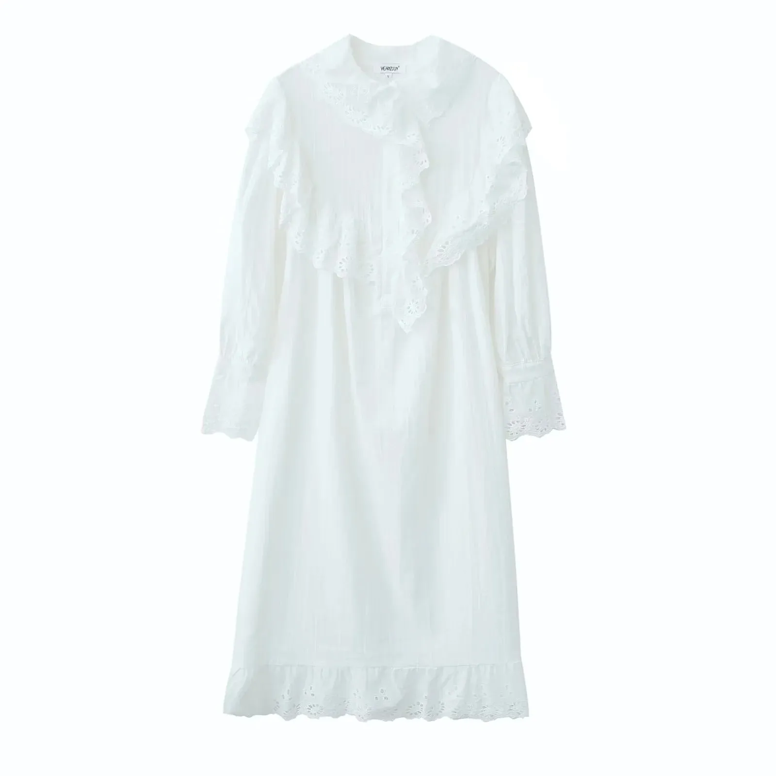 Geraldine Cotton Frill Lace Dress