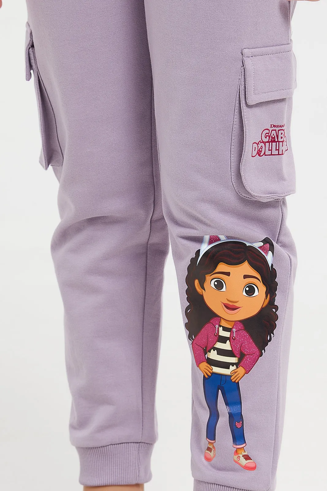 Girls Lilac Gabby'S Dollhouse Printed Track Pants