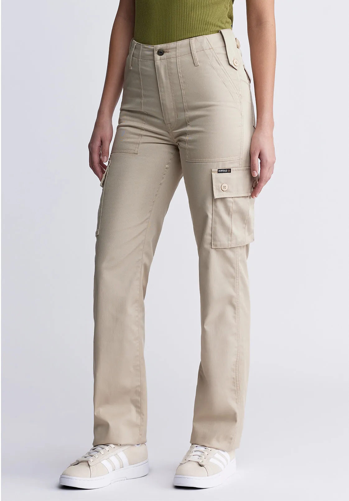 High Rise Loose Straight Jane Women's Pants in Beige - BL15975