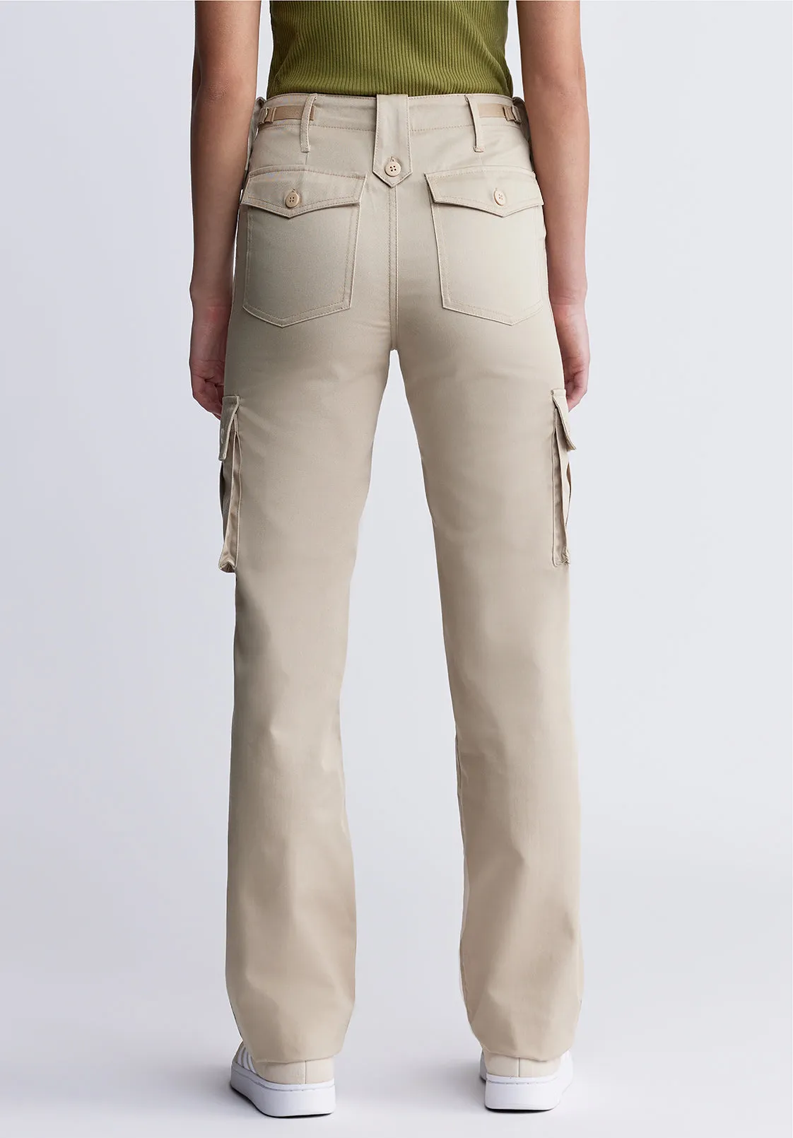 High Rise Loose Straight Jane Women's Pants in Beige - BL15975