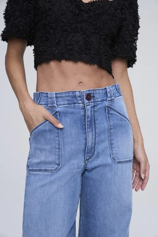 High Rise Ultra Stretch Wide Leg Jean