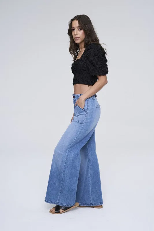 High Rise Ultra Stretch Wide Leg Jean