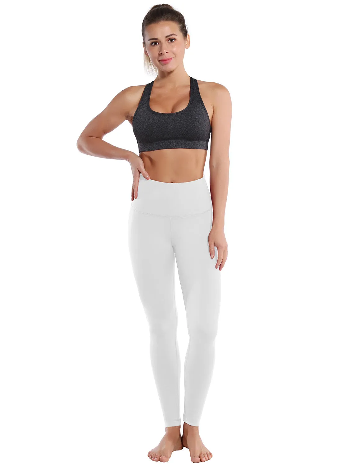 High Waist Plus Size Pants white_Plus Size