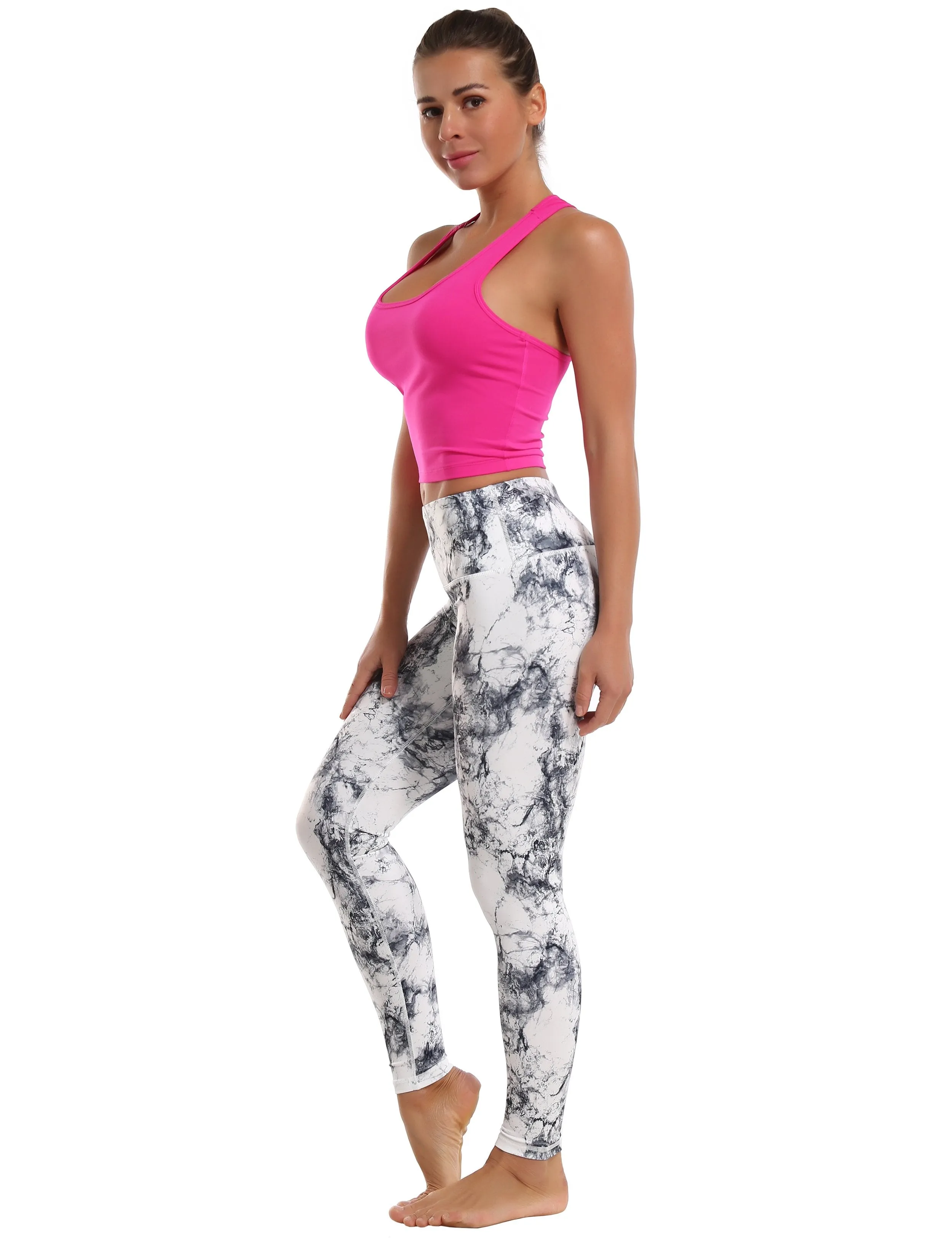 High Waist Running Pants arabescato ins_Running