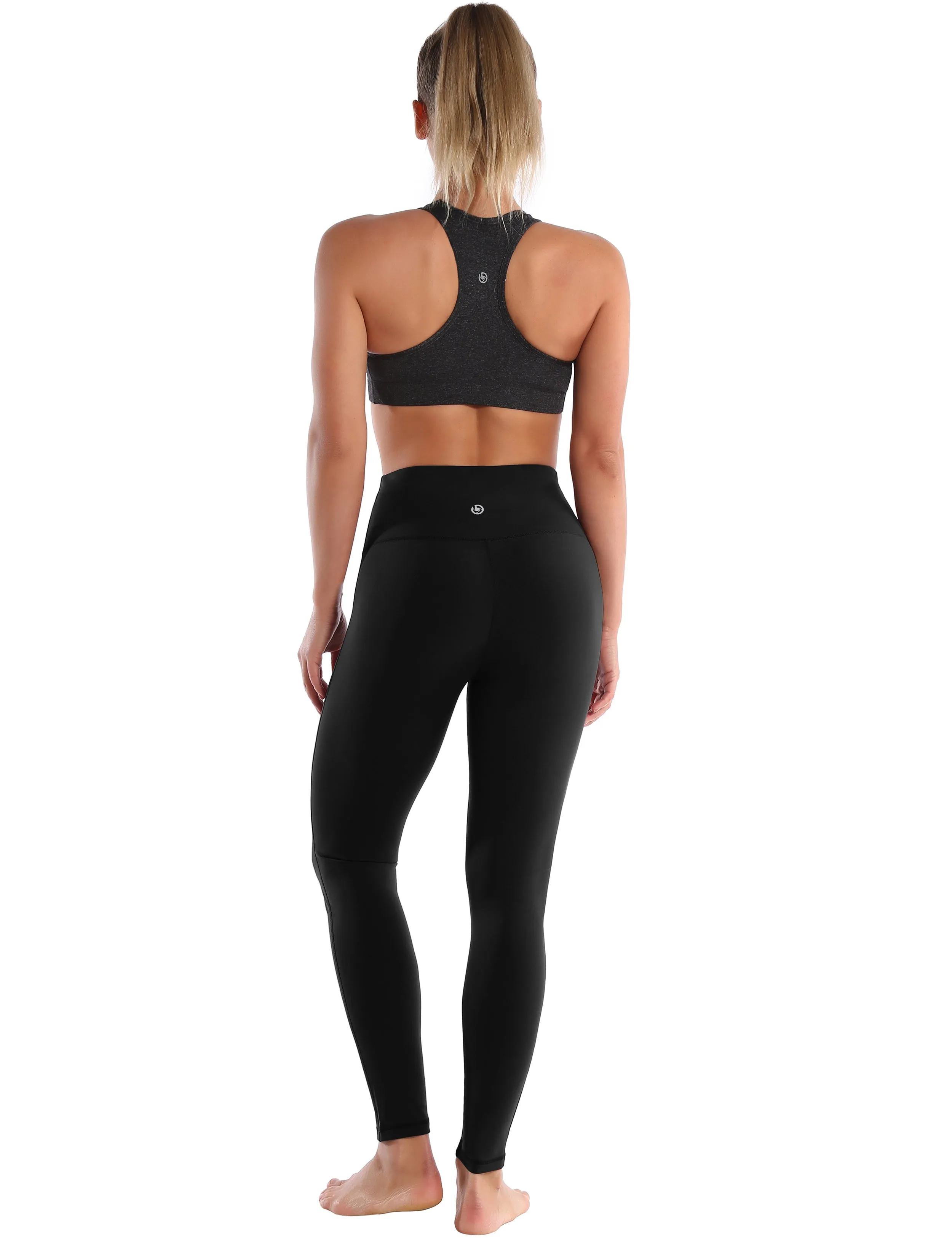 High Waist Side Line Yoga Pants black_yoga