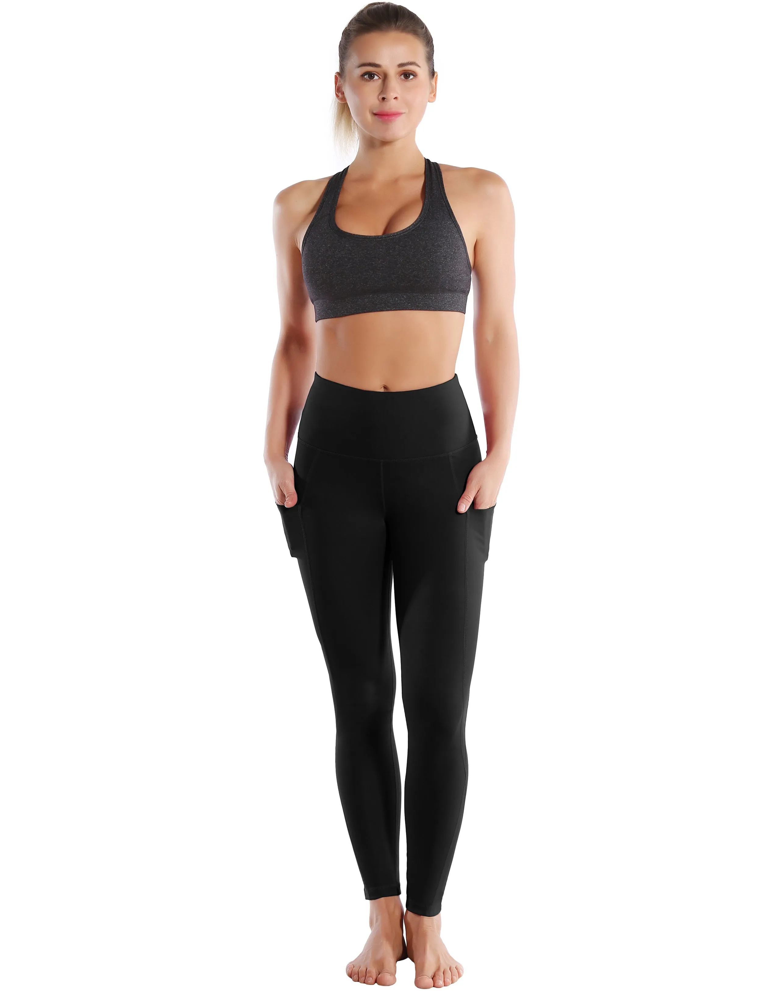 High Waist Side Pockets Pilates Pants jetblack_Pilates