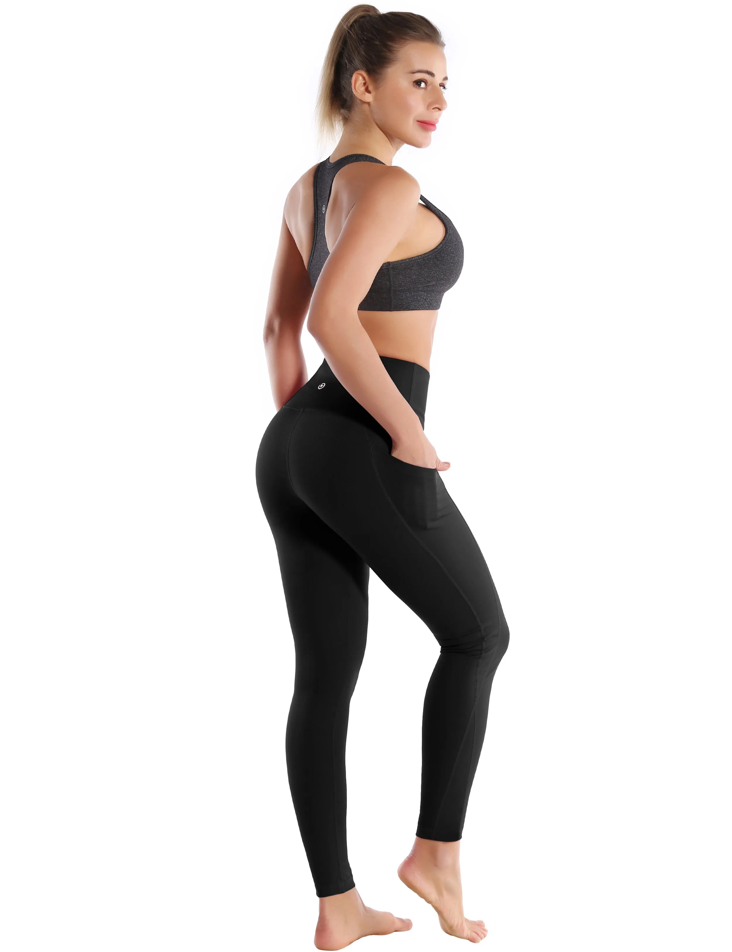 High Waist Side Pockets Pilates Pants jetblack_Pilates