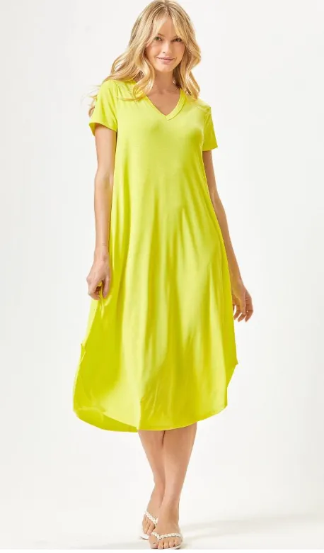 Hold Onto Hope Dress - Neon Yellow