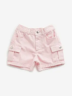 HOP Kids Light Pink Cargo-Style Mid Rise Shorts