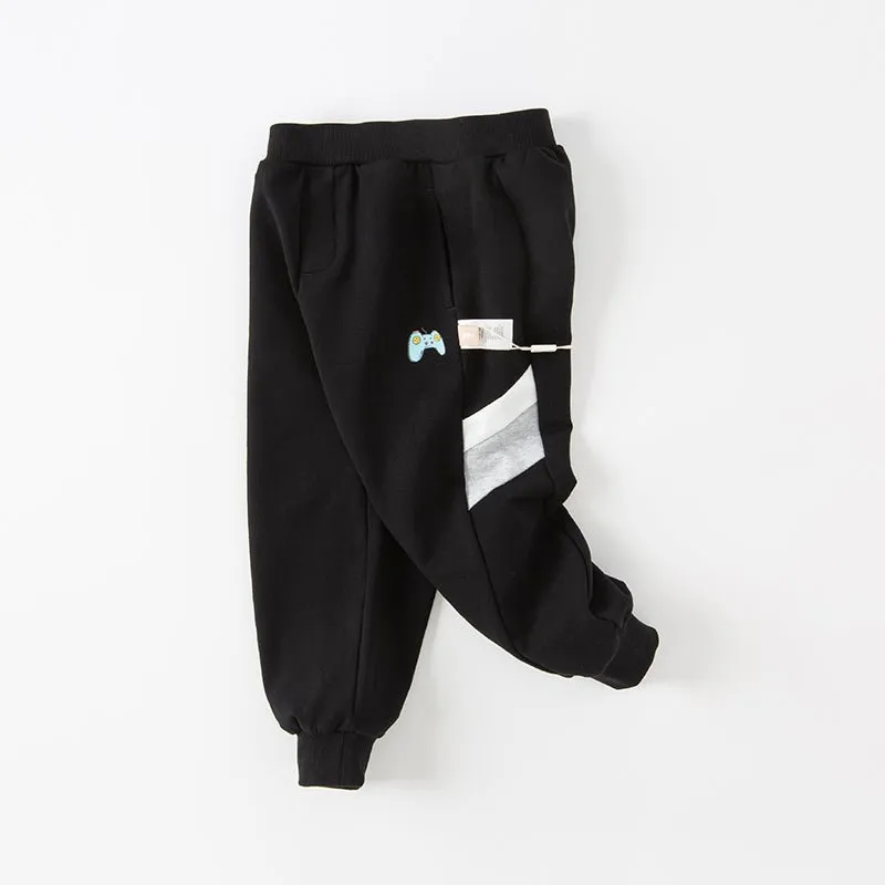 Hot Hobbies Boy Side-clock Black Track Pants