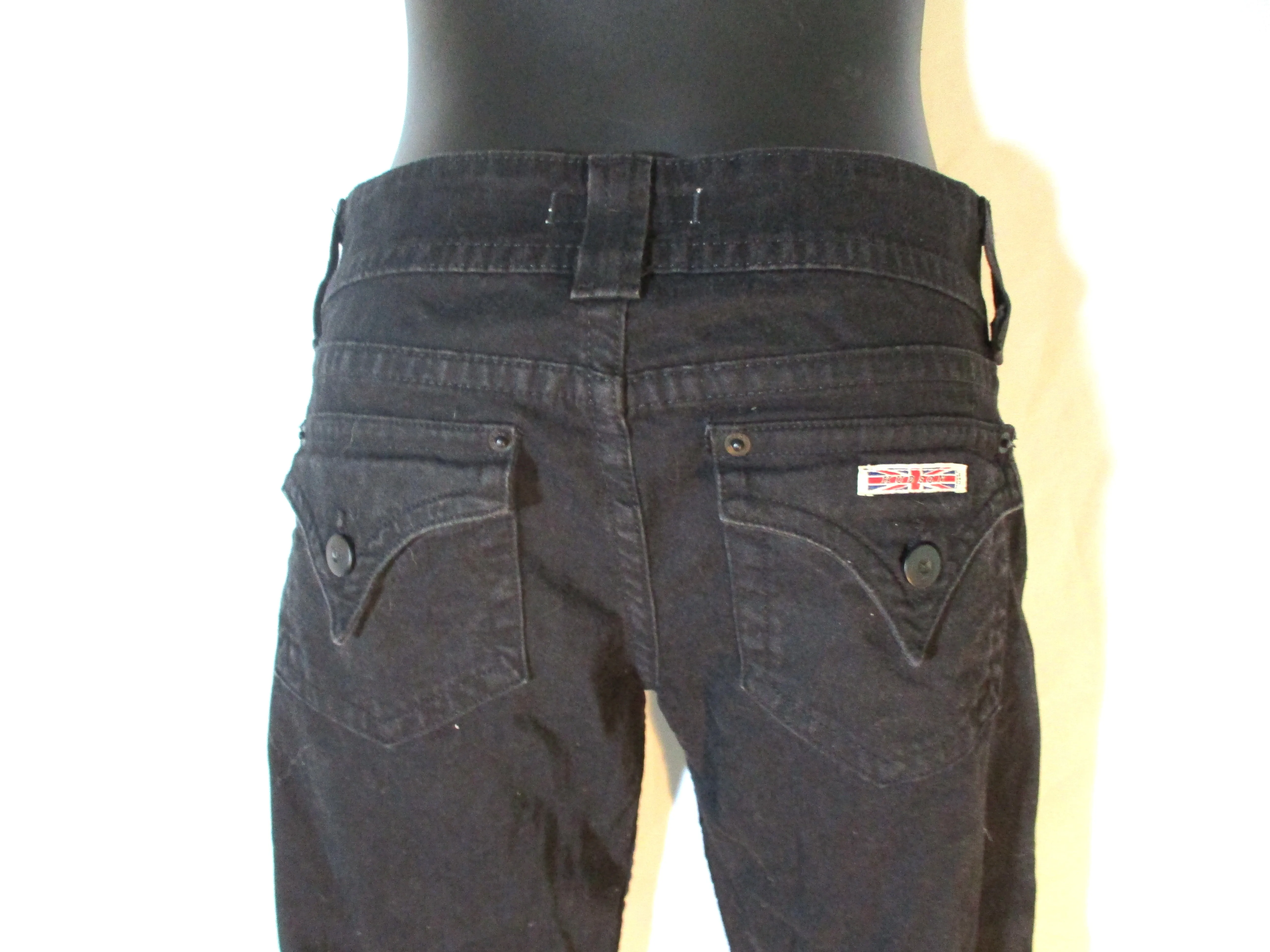 HUDSON Denim JEANS PANTS Trousers BLACK 26 Mid-Rise Dungarees Womens